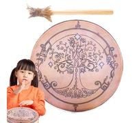 Handmade Shaman Drum, Shamanic Drums - Wooden Shaman Drums with Drum Stick - Drum Sound Healing Tool, Shaman Hand Drum, Decoration Design Hand Drum, Drum Shaman