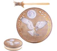 Handmade Shaman Drum - Traditional Shamanic Drum, Custom Crafted Drum | Native Americans Inspired Shaman Drum with Stick, Ritual Use Drum Premium Handmade Drum for Energy Work Reflection Meditation