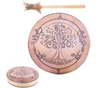 Handmade Shaman Drum - Wood Shaman Drums With Drum Stick | Sound Healing Tool For Meditation, Decorative Design Hand Drum, Ideal For Ceremonies, Shamanic Journeying, And Mindfulness Practices