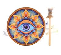 Handmade Shaman Drum - Wood Shaman Drums With Drum Stick | Sound Healing Tool For Meditation, Decorative Design Hand Drum, Ideal For Ceremonies, Shamanic Journeying, And Mindfulness Practices