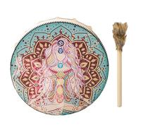 Handmade Shamanic Drum, American Drum,Handmade PU Shaman Hand Drum - Big Tone Vintage Round Shaman Sound Tool with Wooden for Music Enthusiast