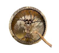 Handmade Shamanic Drum - Decorative Ornaments, Siberian Drum with | Sound Instrument for Meditation, Energy Purification, Spiritual and