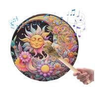 Handmade Shamanic Drum - Ritual Travel Drum, Chamanic Hand Drum With Drummer | Authentic Spiritual Music Instrument, Spiritual Healing Drum, Amerindie Drum