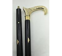 Handmade Sheesham Wood Nautical Walking Cane Stick Designer Brass Handle 36'' .