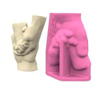 Handmade Silicone Concrete Flower Pots Moulds Hand in Hands Shape for Plant Vase and Pen Holder Crafting Flexible Demolding Mold