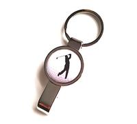 Handmade Silver Plated - Golf Inspired Bottle Opener Keyring - Boxed Gift