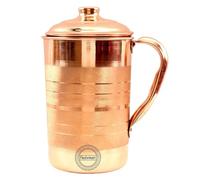 Handmade Silver Touch Drinking Water Copper Pitcher for Ayurveda Health Benefits Traditional Copper Jug for Drinking 1.5 LTR 50.7 oz