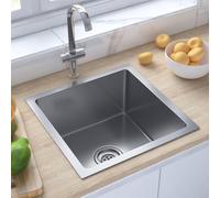 vidaXL Handmade Kitchen Sink Stainless Steel Plumbing Utility Waste Basin