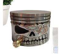 Handmade Skeleton Face Decor - Piston Skull Sculpture, Resin Figurine | Artisan Resin Piston Skull Face Ornament, Decorative Skull, Sturdy Decoration for Car Enthusiast, , Home, Tabletop