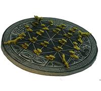 Handmade Slate Bagh Chal (Moving Tigers) Nepal Traditional Boardgame & Pieces Grey