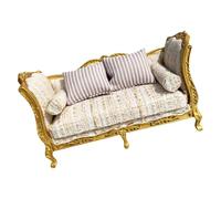 Handmade Small Dollhouses Single Sofa Set Wooden Loveseat Seater For Realistic Bedroom Scenes