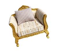 Handmade Small Dollhouses Single Sofa Set Wooden Loveseat Seater For Realistic Bedroom Scenes