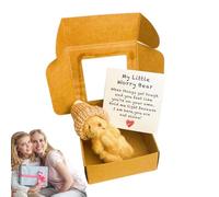 Handmade Small Stuffed Bear, Cute Pet Buddy Bear, Inspirational Card Positive Home Decor For Women Men Kids Personal Wellness Daily Routine Maintenance Organization Accessory Set Case Kit Box Gift