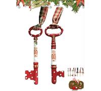 Handmade Snowman & Santa Key Ornament, Hand-Painted Antique Metal Christmas Ornament, Unique Vintage Santas Claus Magic Keys for No Chimney Entry Houses, Xmas Tree Hanging Decor Gift(2pcs-b)