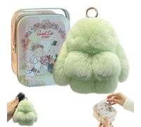 Handmade Soft Bunny Charms Boxed Edition, 2024 Newest Bunny Keychain Plush, Cute Rabbit Bag Charm With Exquisite Box, Fluffy Keyring for Women and Men (G)