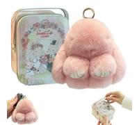 Handmade Soft Bunny Charms Boxed Edition, 2024 Newest Bunny Keychain Plush, Cute Rabbit Bag Charm With Exquisite Box, Fluffy Keyring for Women and Men (A)