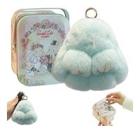 Handmade Soft Bunny Charms Boxed Edition, 2024 Newest Bunny Keychain Plush, Cute Rabbit Bag Charm With Exquisite Box, Fluffy Keyring for Women and Men (F)