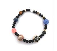 Handmade Solar System Bracelet Universe Galaxy The Planets Guardian Star Lava Stone Beads Unisex Bracelet ColorfulUseful and Professional