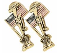 Handmade Soldier Memorial Pin, Lapel Or Hat Pins, Military Veteran Remembrance Badge Patriotic Flag Brooch(2pcs)