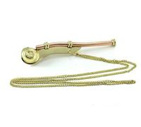 Handmade Solid Brass Whistle Vintage Nautical Whistle Keychain Maritime Safety for Outdoor, Survival, Camping, and Sports Antique Brass Finish Collectible (Without Box)