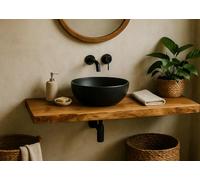 Handmade Solid Oak Live Edge Wood Board - 40-60cm Depth x 60-140cm Length, 4cm Thick, Natural Edge, Ideal for Charcuterie, Serving, Lübeck Artisan Craftsmanship