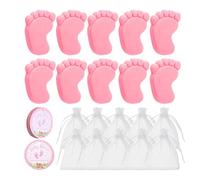 Handmade Souvenirs - Gender Reveal Favors, Footprint Soap Set, Natural with Decorative Packaging, Shower Birthday Party, Wedding Guests Gift Keepsake Perfect for Boys Girls