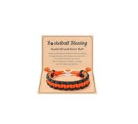 Handmade Sports Baseball Braided Bracelet Adjustable Basketball Soccer Softball Hustle and Never Quit Bracelets Inspirational Wristbands Charm for Woman Man Game Day End-of-season Accessories Gift