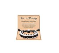 Handmade Sports Baseball Braided Bracelet Adjustable Basketball Soccer Softball Hustle and Never Quit Bracelets Inspirational Wristbands Charm for Woman Man Game Day End-of-season Accessories Gift