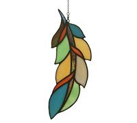 Handmade Stained Glass Feather Sun Catcher Window Decoration for Tiffany Art Lover