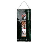Handmade Stained Glass Photo Booth Frame, Vertical 2x6 Inch Elegant Reusable Photo Strip Display, Wedding & Party Decor with Light Catcher Effect, Unique Gift (green)