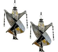 Handmade Stained Glass Spinner, Vibrant Color Artisan Wind Spinner for Home Garden Decoration, Handcrafted Hanging Ornament（2 PCS）