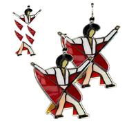 Handmade Stained Glass Spinners, Dancing Pattern for Stained Glass Spinner The Memphis Melody, Kinetic Acrylic Wind Spinner, Sun Catchers Indoor Window, Garden, Patio Porch Decor(A*2pcs)