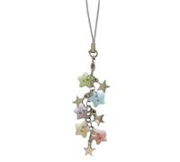 Handmade Starry Sky Beads Phone Charm Multicolor Beads and Safety Clasp Key Bag Fashion Accessories Star Beads Decoration
