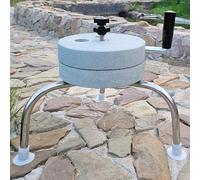 Handmade Stone Hand Mill, Adjustable Non-Slip Soybean Milk Grinder, Household Spice Herbs Crushers, Grain Almonds Oatmeal Limestone Mill, Food Pulverizer for Barley, Wheat, Capsicum(17cm/6.7in)