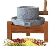 Handmade Stone Mill Grinder for Wheat, Corn, Mung Bean - Manual Crank Pulverizer, Ideal for Fresh Flour and Paste Making at Home