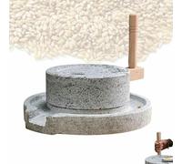 Handmade Stone Mill Grinder, Large Natural Granite Paste Mill, Home/Commercial Wet Dry Milling, for Nuts, Rice, Grains, Herbs & Spices and Coffee Wooden Frame