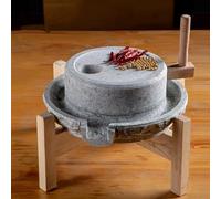 Handmade Stone Mill,Household Grinding Disc Old Stone Mill,Stone Grain Mill Manual Tea Powder Grinding Stone Mill for Kitchen,Easy Cleaning,25cm/9.8in