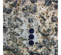 Handmade Stories Three circles blue sandstone and silver 950 necklace