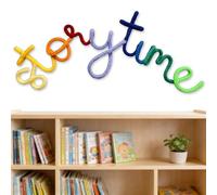 Handmade Storytime Wall Sign-Knitted Wire Storytime Sign Reading Corner Sign Decor story time wall sign wire Letters Book Corner Decor for Kids Room Nursery & Playroom (Rainbow Story 2)