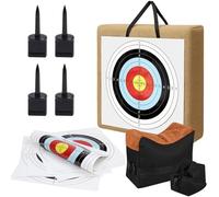 Handmade Straw Archery, Multifunctional Tactical Shooting Target, 30cm Thick, with 100 40x40cm Target Papers, 64 Nails and 1 Shooting Support Sandbag Pad(40 * 40 * 30cm)