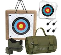 Handmade Straw Archery, Tactical Shooting Target, With 100 Target Papers, 4 Nails, Support Sandbag and Tactical Mat(60 * 60 * 12cm)