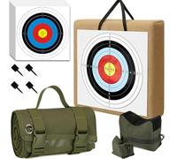 Handmade Straw Archery Target, Multifunctional Tactical Shooting Target, with 100 Target Papers 4 Nails 1 Support Sandbag and 1 Tactical Shooting Mat(40 * 40 * 24cm)