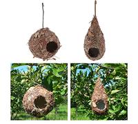 Handmade Straw Bird Nest House Hatch Breeding Grass Cave Waterdrop Round 2x Vintage Retro Birdhouse for Parrots Garden Decoration