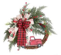 Handmade Straw Christmas Wreath 50x45cm Red Rustic Farmhouse Holiday | Natural straw construction crafted for indoor use Available in four sizes Lightweight design for easy hanging