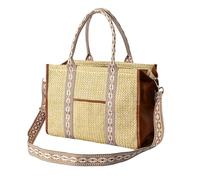 Handmade Styles Shoulder Bag With Wide Strap And Natural Straw Woven Handbag For Casual Beach Adventures Travel Bags
