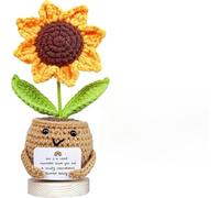Handmade Sunflower Crochet Doll: Cute Thank You Gift, Companion, Perfect for Coworkers and Friends, Multifunctional Decorative Item, Inspiring Card Design