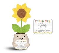 Handmade Sunflower Crochet Plush - Inspirational Thank You Gift for Support, Guidance, & Encouragement - Office or Home Decor