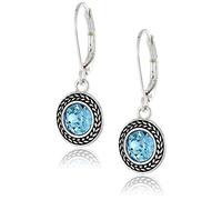 Handmade Swarovski Crystal Lever-Back Dangle Drop Earrings Leverback For Women, Stainless Steel Silver