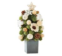 Handmade Tabletop Christmas Tree - Artificial Pine Decoration Ornament, Festive Mini Holiday Display Centerpiece, Seasonal Indoor Accent | Artificial Christmas Tree for Festival Mothers Day Party Home