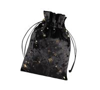 Handmade Tarot Velvet Pouch - Divination Card Bag with Decorative Pendant, Fine Soft Fabric Case | Jewelry Bag, Drawstring Pouch P, Black, riferimento alla descrizione, Please refer to